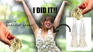 How I made a dress with 200+ Crochet Roses♡