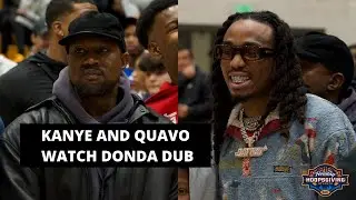 KANYE and QUAVO pull up to watch Donda Academy at Hoopsgiving