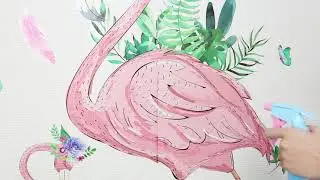 Flamingo Wall Stickers DIY Birds Wall Art for Kids Rooms Baby Bedroom Nursery Decoration