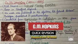 G. M. Hopkins| Notes
