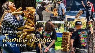 Stack. Steady. Social. 🧱 Jumbo Jenga in Action at Company Picnics and Events We've Planned