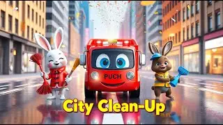 Two Little Bunnies Fire Truck &ndash; City Clean-Up | Eco Nursery Rhyme for Kids | Community Helper Song