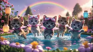 Six Little Kittens Jumping in the Pool | Fun Kids Song | Playful Preschool Sing Along