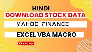 Download Yahoo Finance Data with Excel VBA Macro in Hindi | #yahoofinance