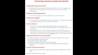 Analysis of provisions related to #Einvoice | Time Limit for Reporting e-Invoice | | #gst #Einvoice