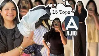 HUGE AJIO Tops Try-On Haul 2023 | 16 Tops From Ajio | Trendy Tops, Shirts & More| Renigraphy