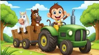 Monkey's Tractor Day - Move a horse and gentle care | Farm life 