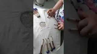 Handmade lace weaving technique #craftsmanship