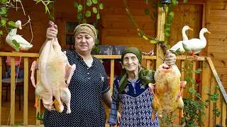 Бабушка приготовила вкусный обед - рецепт сочной утки