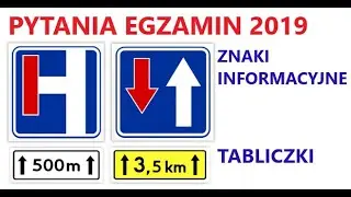 🔶🔷Pytania z egzaminu na prawo jazdy WORD 2019🔶🔷, znaki informacyjne, tabliczki pod znakami