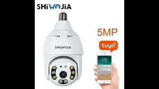 Умная Wi Fi камера E27 5MP Tuya с автоматическим отслеживани  Подключение к приложению Tuya