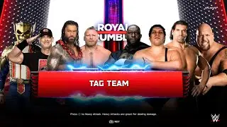 Lesnar, Reigns, Cena & Stardust Vs Andre The Giant, Khali, Big Show & Omos - Tag Team Match