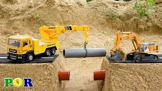 Brinquedos para crian&ccedil;as caminhoes caminh&atilde;o guindaste escavadeira e carros video para crian&ccedil;a