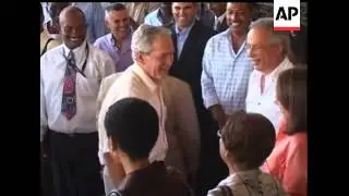 Former Pres. George W. Bush arrived in Haiti to visit organizations supported by the Clinton-Bush Ha
