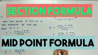 Section Formula and Midpoint Formula