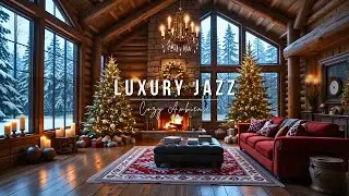 Luxury Wooden Caf&eacute; Jazz | Snowy Winter Vibes with Fireplace for Studying, Reading, & Relaxing ❄️☕