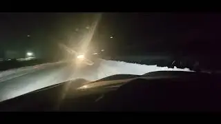Едем ночью по Петровску (город Петровск-Забайкальский, Забайкальский край, Россия)