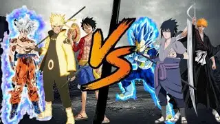 Naruto Goku Luffy vs Sasuke vegeta ichigo tag team match jump force mugen gameplay 🔥