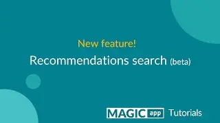 Recommendation search in MAGICapp. New feature!
