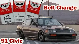 Замена ремня на Honda Civic EF! Как заменить ремни генератора, кондиционера и гидроусилителя руля...
