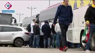 Supporters Legia Warschau vanaf ADO Den Haag naar Ajax in Amsterdam