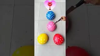 Balloons popping challenge 😍💥 with 4️⃣ polka dot balloons #satisfying #balloonpopping