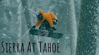 Snowboarding CLIFF DROPS and PILLOW LINES at Sierra At Tahoe!