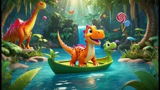 Row Your Dinosaur Boat 🦕🚣 | Fun Dinosaur Song for Kids | Playful Nursery Rhyme