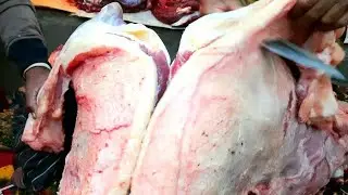 Most incredible village meat market, Great Meat Cutting