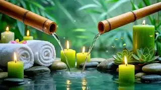 Soothing Spa Piano Music 🌿 Relaxing Sleep Music   Nature Sounds, Calm Music, Bamboo Water Fountain
