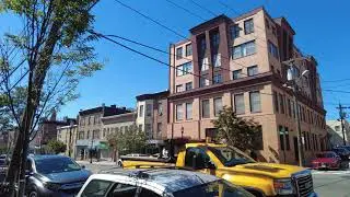 ⁴ᴷ⁶⁰ Walking Park Avenue in downtown Weehawken, New Jersey
