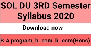 SOL DU 3rd semester syllabus 2020 | Download now