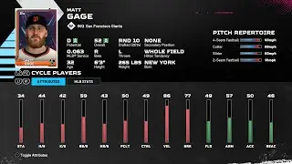 【MLBTheShow25Stats/メジャーリーグ選手能力】Giants 93 Matt Gage SF マット・ゲージ選手