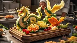 Advanced cutting method of dragon fruit turns it#food# DIY #fruitplate #creative#Knife Craft Kitchen