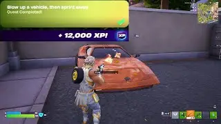 Blow up a vehicle then sprint away Fortnite