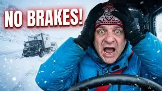 Campervan stuck in snow & Brakes fail on mountain! 