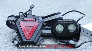 ECOWHO Running Lights for Runners, USB Rechargeable LED Chest Night for Outdoor Activities