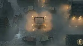 Execution in the Town Square ⛈️ The Gallows at Rainy Night 🕯️ Grim Market Battle Map ⚔️