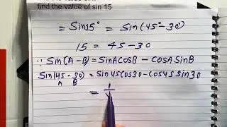 Find the value of sin 15 degree | Maths Kclacademy