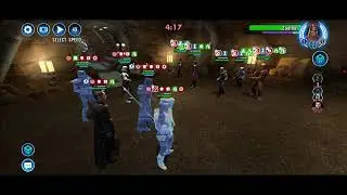 DTMG/Gideon/Enoch/Scout/Death (15% HP) vs. Dash/o-Hondo/Mission/o-Zaal/Cara (Prot up): 65 banners