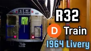 R32 D train at 155 Street - 2022 Retirement run with original 1964 livery