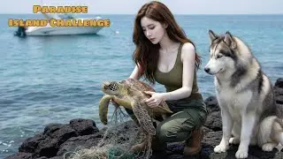 Deserted Island Survival   Woman & Dog Explore Paradise, Rescue Animals & Build Shelter