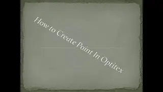 How to Create Point In Optitex
