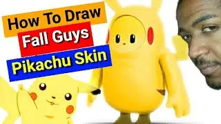 How To Draw FALL GUYS Pikachu Skin - With Paint Markers
