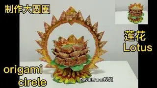 折 莲花 大圆圈 origami Lotus Cirele height 32cm 高度 width 30cm 宽度 想制作这莲花 请看回我上一集视频
