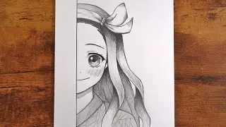 How to Draw Nezuko Kamado (Half Face) - Easy Anime Sketch!