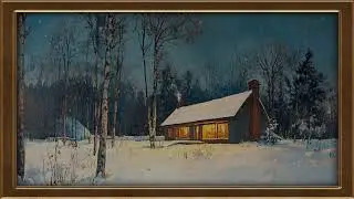 6-Hour Vintage Gold Frame TV Art | Winter Screensaver  | Falling Snow Wallpaper TV Art