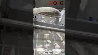 Chicken Nuggets Battering Predusting Breading Frying Cooling Production Line