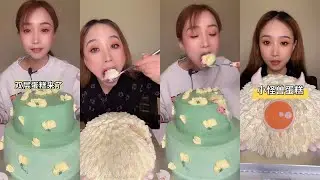 Chinese Mukbang: 🎂ASMR Eating Show ( Whole Cream Cake Dessert Mukbang Video )