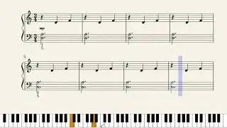 Moonlight Sonata - Beethoven - Easy piano tutorial score star piece for practice